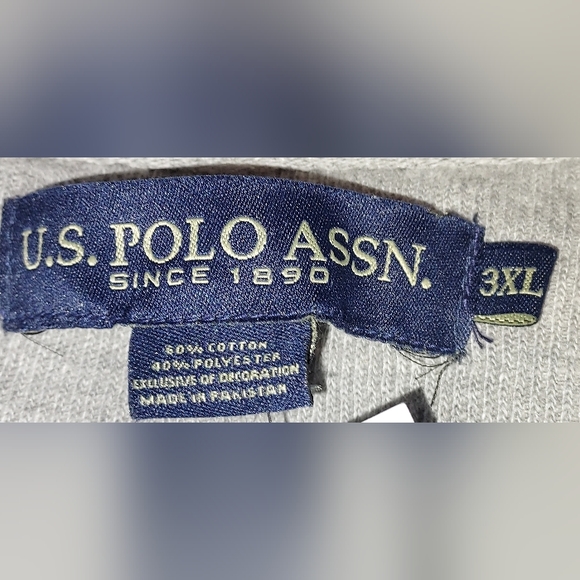 U.S. Polo ASSN. Grey High Neck Partial Zip Long Sleeve Pullover Size 3X NWT - Picture 5 of 8